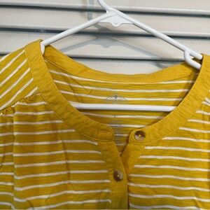 Yellow Striped Button-Up Top